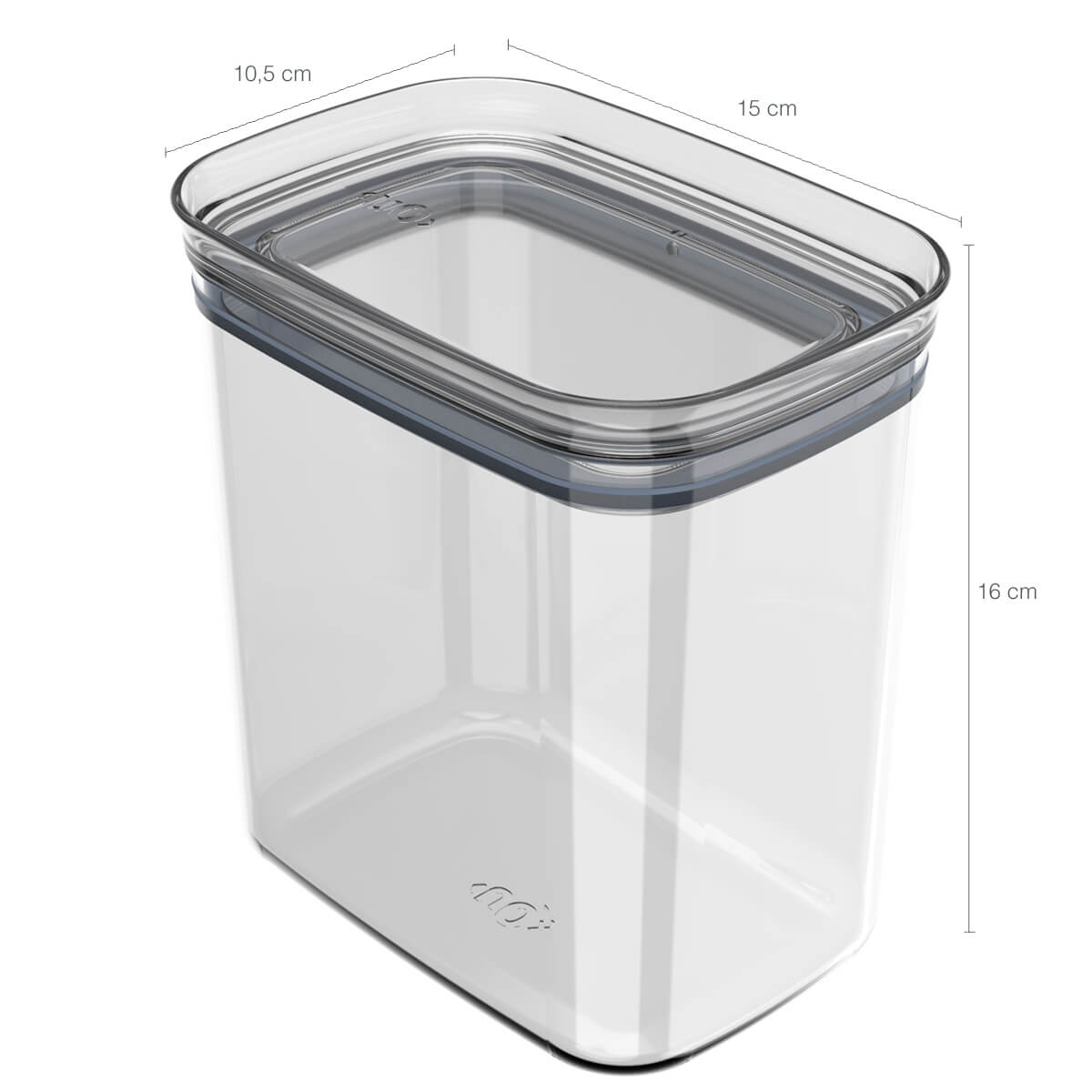 Pote Hermético Médio Retangular com Tampa 1,5 Litros Porta Mantimentos Cozinha Natural