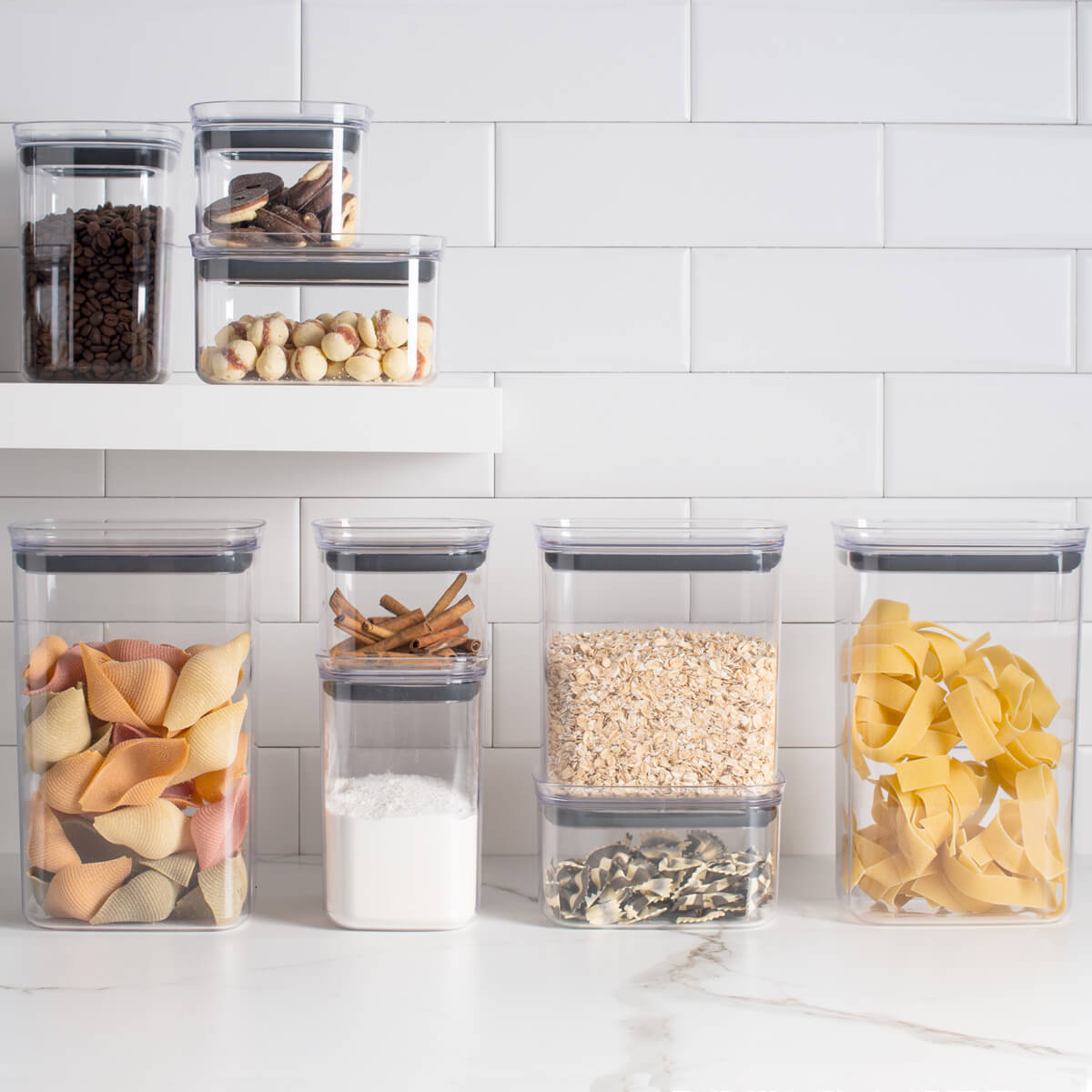 Pote Hermético Médio Retangular com Tampa 1,5 Litros Porta Mantimentos Cozinha Natural