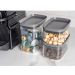 Pote Hermético Pequeno Retangular com Tampa 650ml Porta Mantimentos Cozinha Chumbo