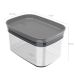Pote Hermético Pequeno Retangular com Tampa 650ml Porta Mantimentos Cozinha Chumbo