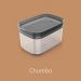 Pote Hermético Pequeno Retangular com Tampa 650ml Porta Mantimentos Cozinha Chumbo