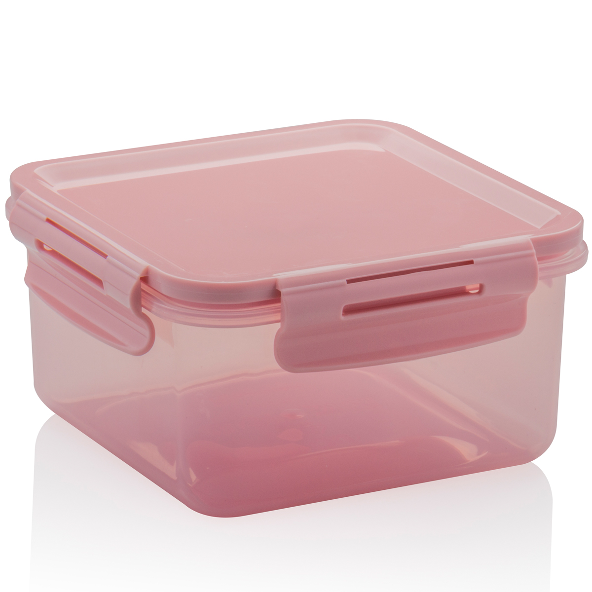 Pote Hermético Tampa Com Travas 800ml Lanche Pequeno Click Rosa
