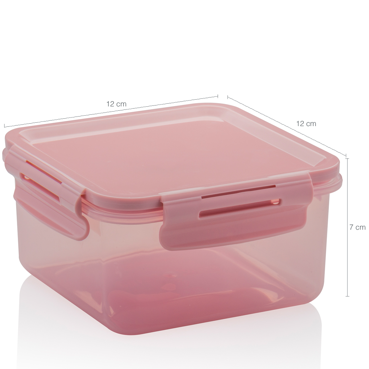 Pote Hermético Tampa Com Travas 800ml Lanche Pequeno Click Rosa
