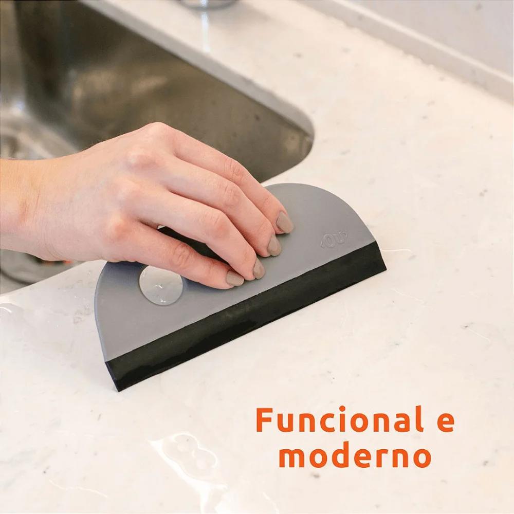 Rodo de Pia Cozinha Trium Ou Rodinho Compacto em Borracha Flexível e Plástico Chumbo