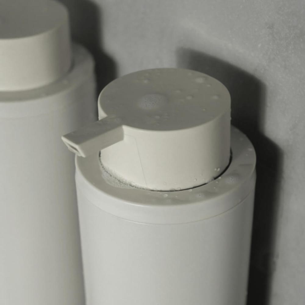 Saboneteira Dispenser 500ml Bege Eleve Sabonete Liquido Shampoo Parede Banheiro Ou