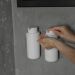 Saboneteira Dispenser 500ml Bege Eleve Sabonete Liquido Shampoo Parede Banheiro Ou