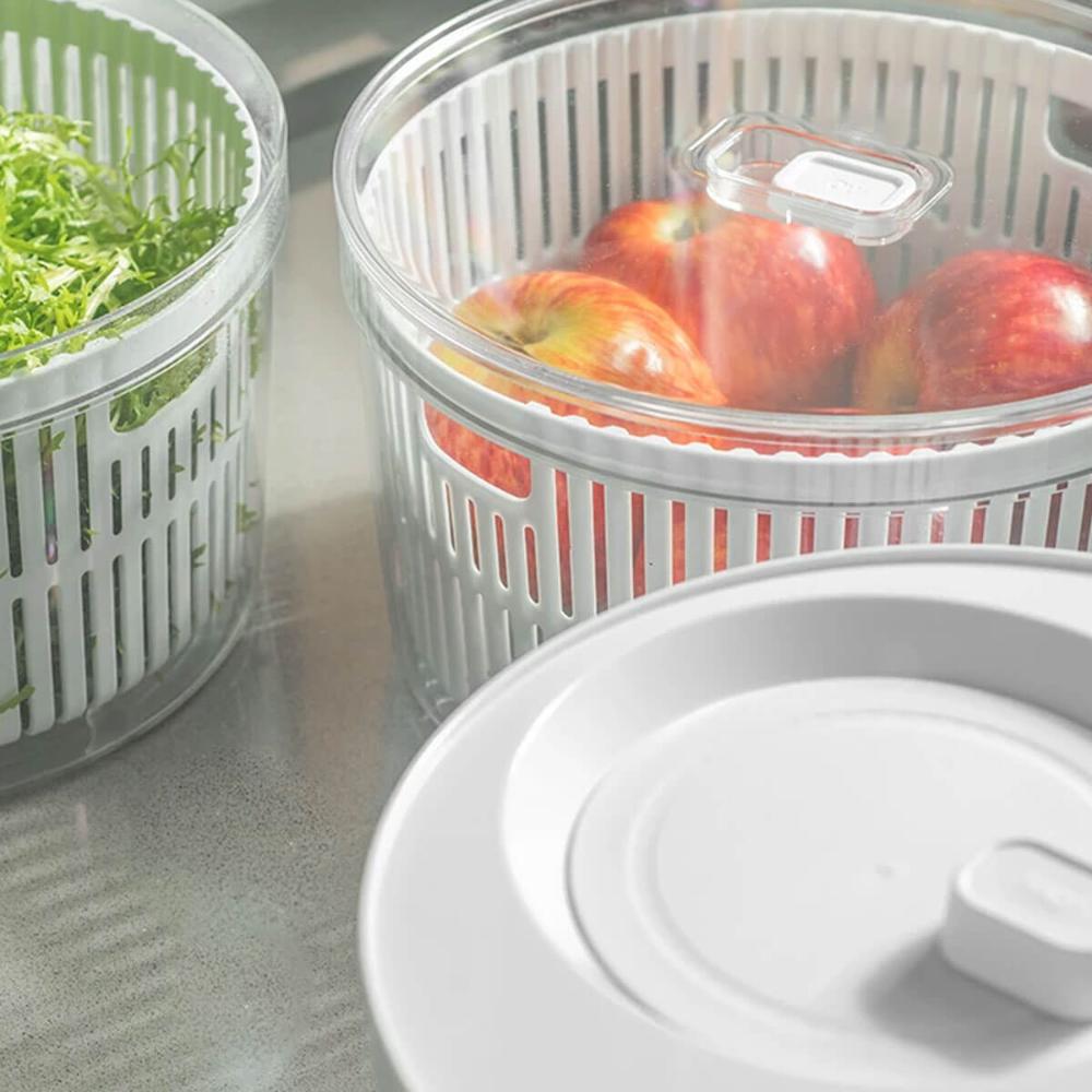 Secador e Organizador de Saladas Legumes Verduras 5,5l Clear Fresh Natural Geladeira