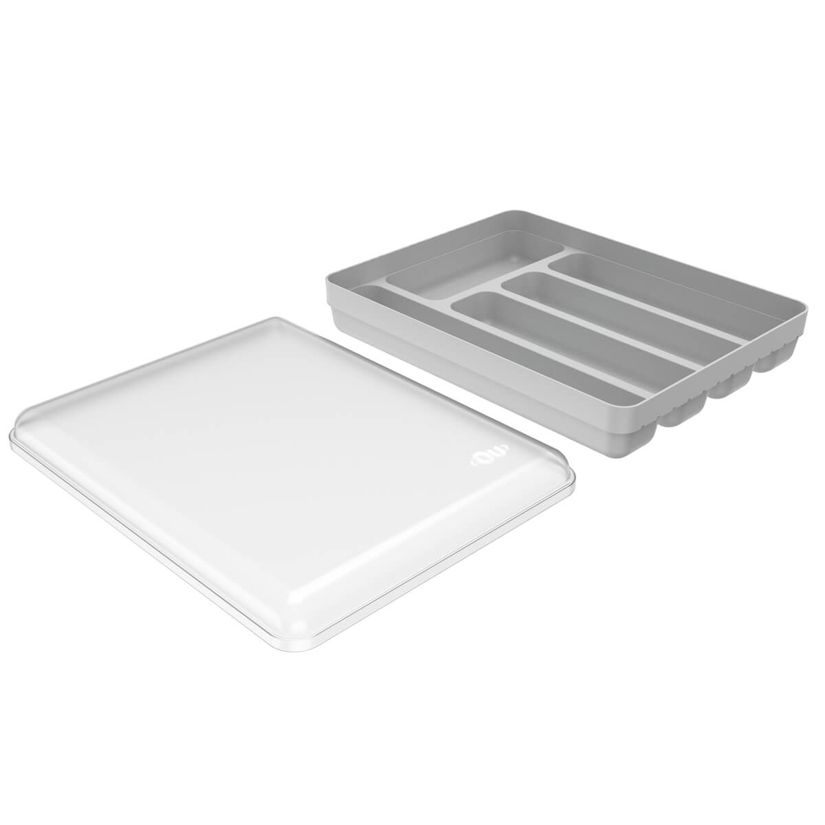 Separador Porta Talheres com Tampa Organizador de Gaveta Multiuso Logic Branco