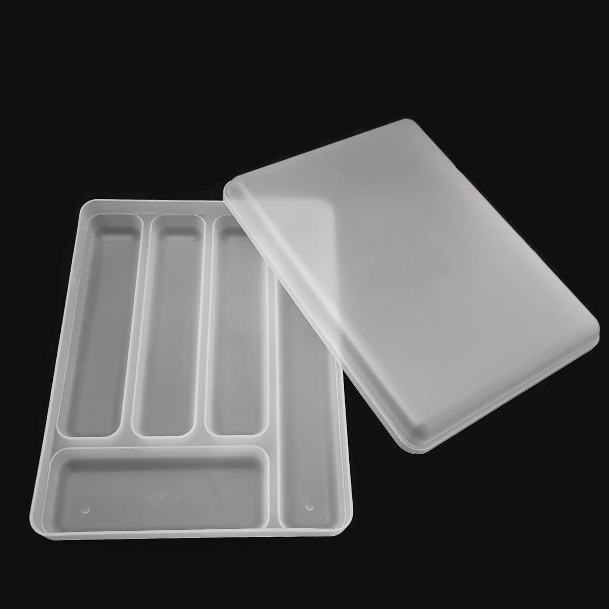 Separador Porta Talheres com Tampa Organizador de Gaveta Multiuso Logic Natural