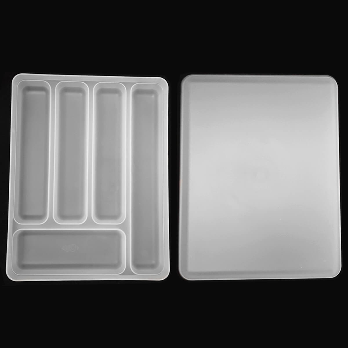 Separador Porta Talheres com Tampa Organizador de Gaveta Multiuso Logic Natural