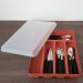 Separador Porta Talheres com Tampa Organizador de Gaveta Multiuso Logic Terracota