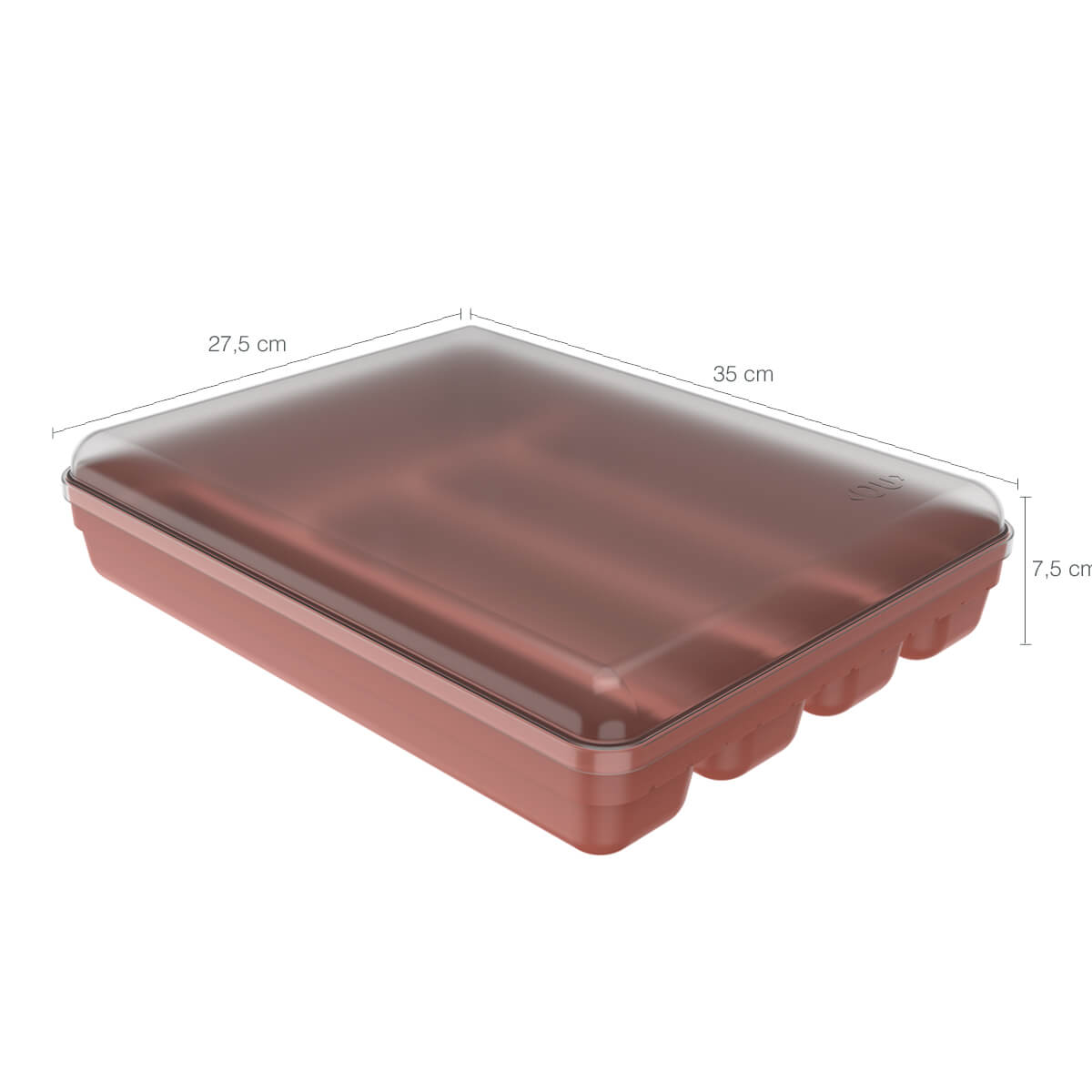 Separador Porta Talheres com Tampa Organizador de Gaveta Multiuso Logic Terracota