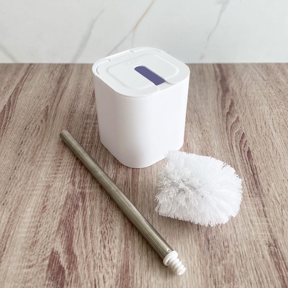 Suporte Escova Sanitária com Tampa para Banheiro Lavabo Polipropileno Dual OU Branco