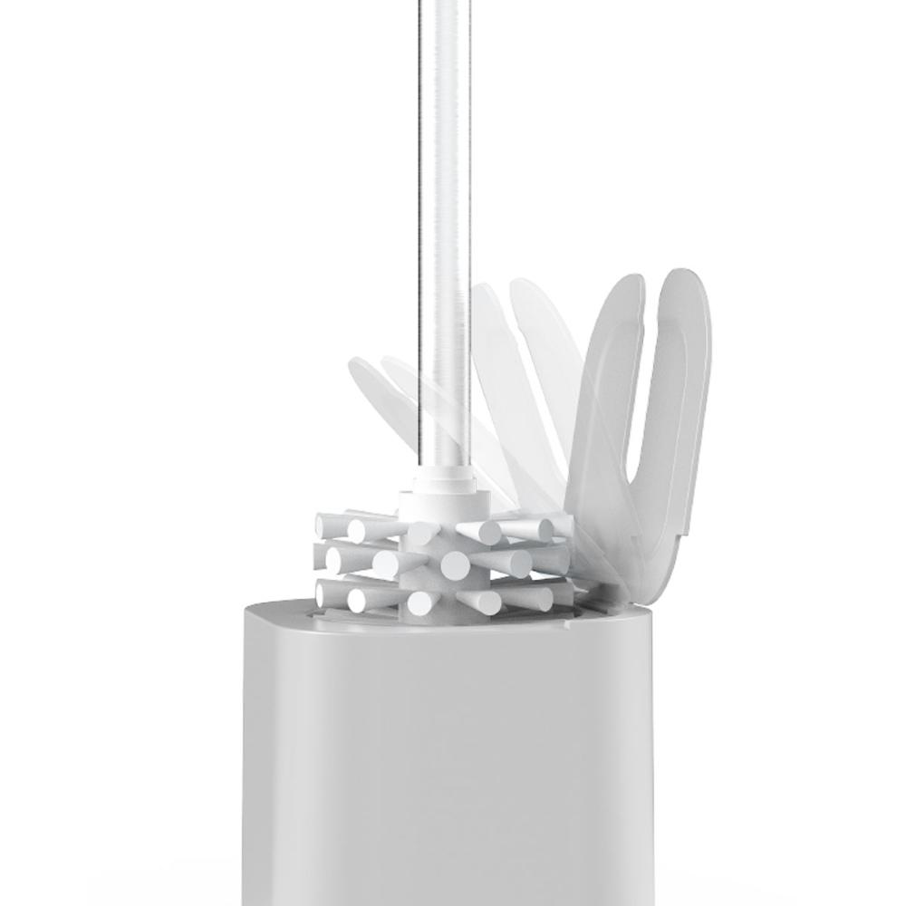 Suporte Escova Sanitária com Tampa para Banheiro Lavabo Polipropileno Dual OU Branco