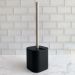 Suporte Escova Sanitária com Tampa para Banheiro Lavabo Polipropileno Dual OU Preto