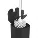 Suporte Escova Sanitária com Tampa para Banheiro Lavabo Polipropileno Dual OU Preto