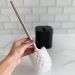 Suporte Escova Sanitária com Tampa para Banheiro Lavabo Polipropileno Dual OU Preto