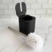 Suporte Escova Sanitária com Tampa para Banheiro Lavabo Polipropileno Dual OU Preto