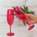 Taça Para Espumante Champagne 280ml Poliestireno Vermelho Translúcido Ou