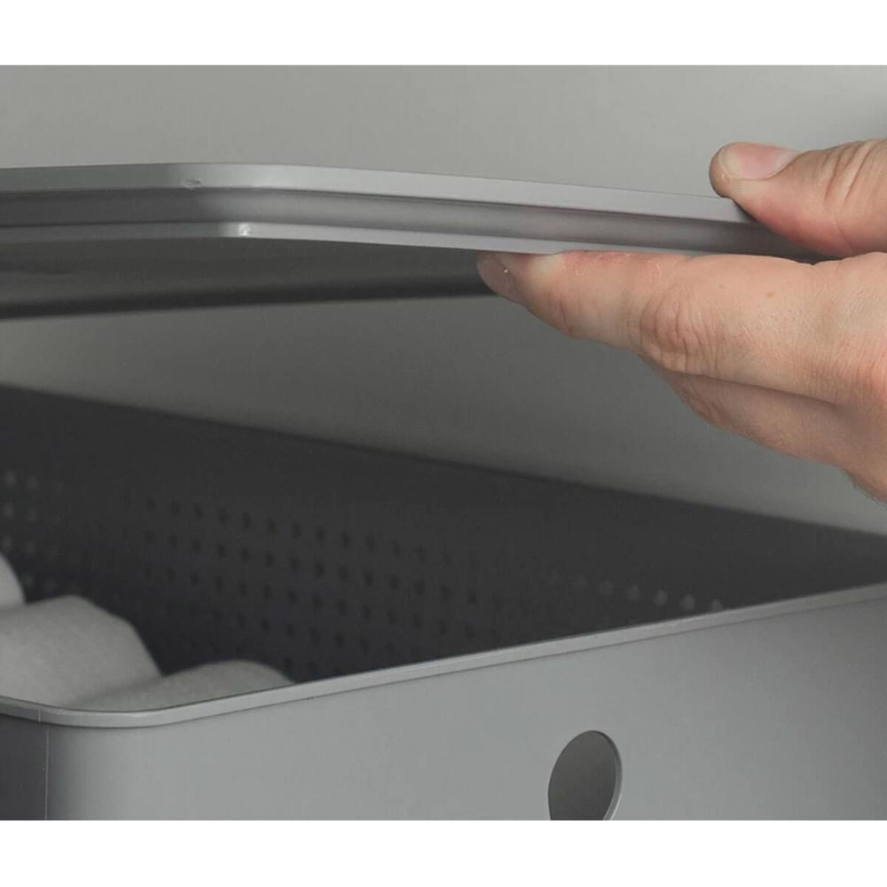 Tampa para Cesto Flow 5,4L Bege 27x22cm Ou Tampa para Caixa Organizadora