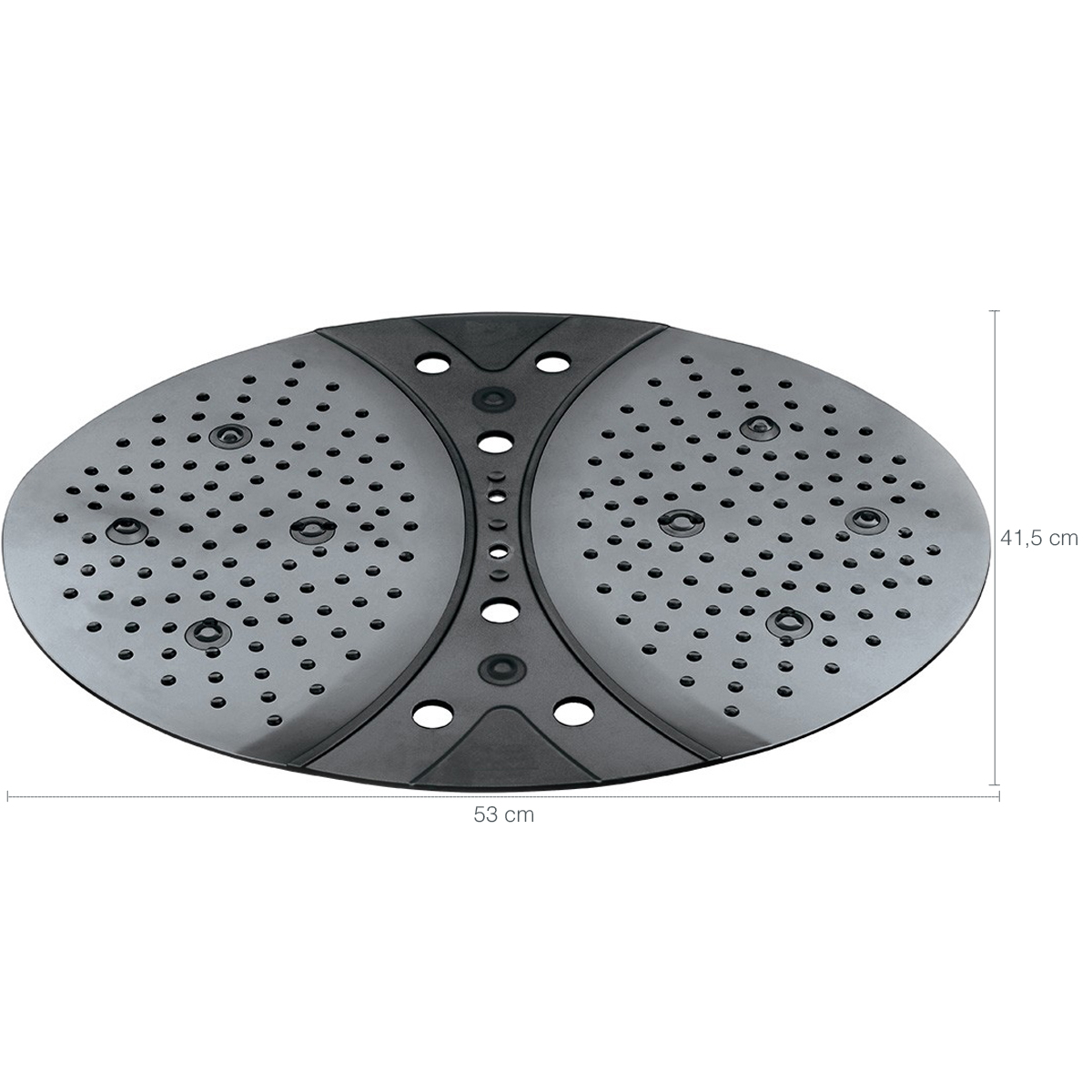 Tapete Box Banheiro 42x53cm Antiderrapante Ventosa Hidro Preto
