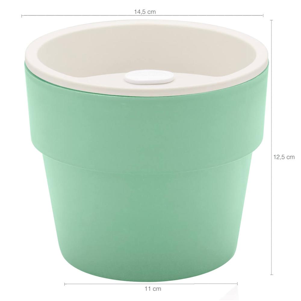 Vaso Auto Irrigável M Horta Vasos Para Plantas Tempero Flores Verde Menta