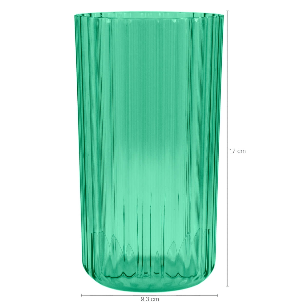 Vaso De Flor M Decorativo Planta Translucido Groove Jardim Verde Menta