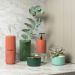 Vaso De Flor M Decorativo Planta Translucido Groove Jardim Verde Menta