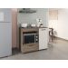 Balcão Armario Off White Para Cooktop 4 Bocas Moderno Espaçoso com Gavetas Mp
