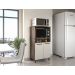 Balcão Off White Para Forno E Micro-ondas Com 02 Portas Espaçoso Moderno Np
