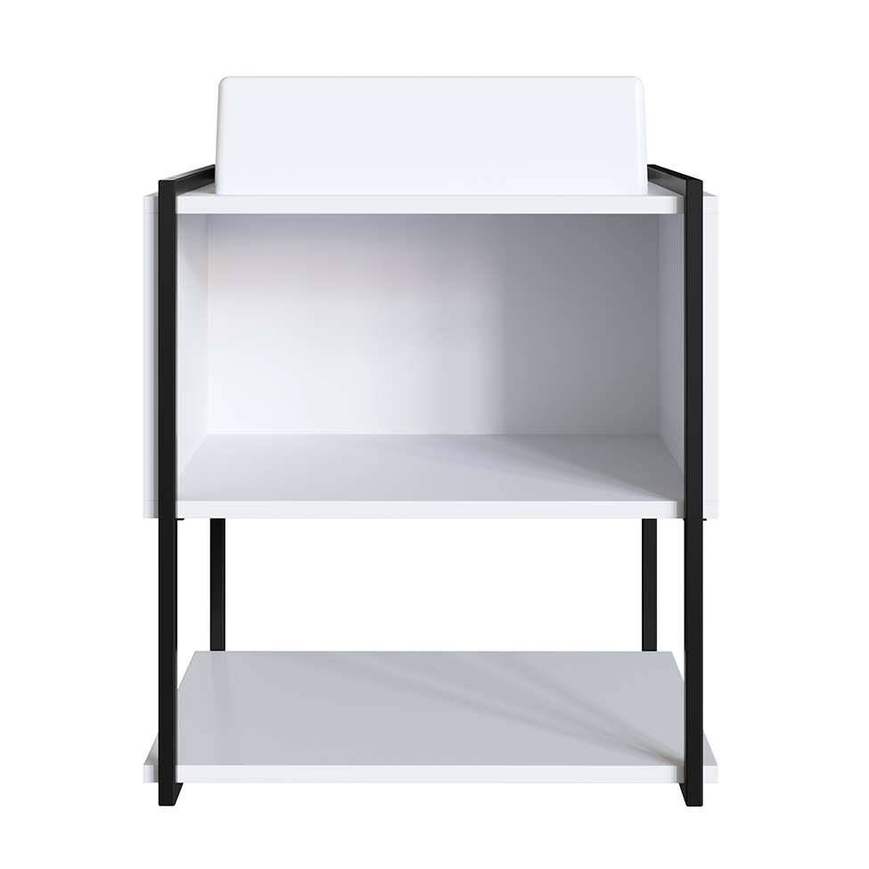 Gabinete Suspenso com Cuba Angel 1 PT Preto e Branco 50 cm