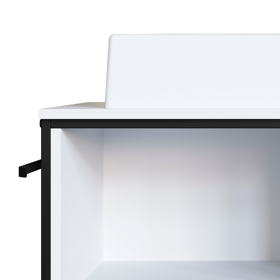 Gabinete Suspenso com Cuba Angel 1 PT Preto e Branco 80 cm