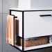 Gabinete Suspenso com Cuba Angel 1 PT Preto e Branco 80 cm