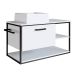 Gabinete Suspenso com Cuba Angel 1 PT Preto e Branco 80 cm
