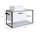 Gabinete Suspenso com Cuba Angel 1 PT Preto e Branco 80 cm