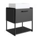 Gabinete Suspenso com Cuba Angel 1 PT Preto e Grafite 50 cm