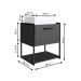 Gabinete Suspenso com Cuba Angel 1 PT Preto e Grafite 50 cm