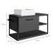 Gabinete Suspenso com Cuba Angel 1 PT Preto e Grafite 80 cm