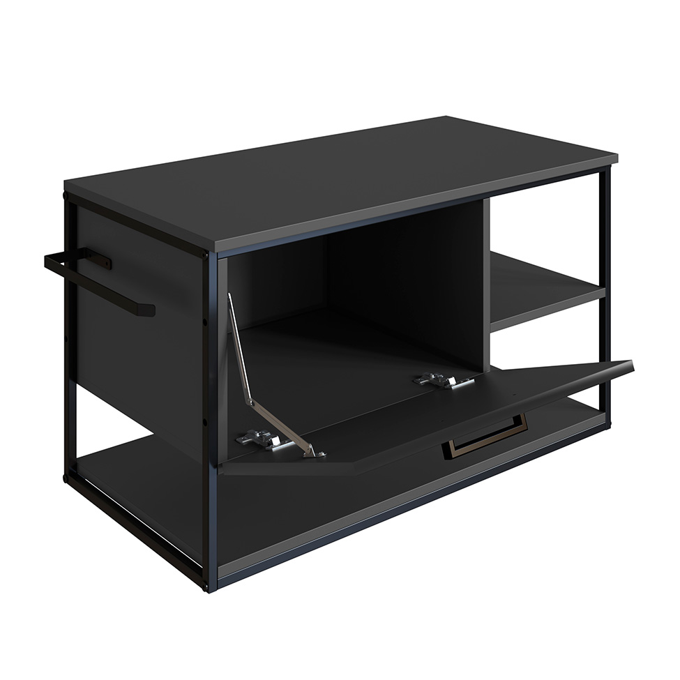 Gabinete Suspenso com Cuba Angel 1 PT Preto e Grafite 80 cm