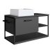 Gabinete Suspenso com Cuba Angel 1 PT Preto e Grafite 80 cm