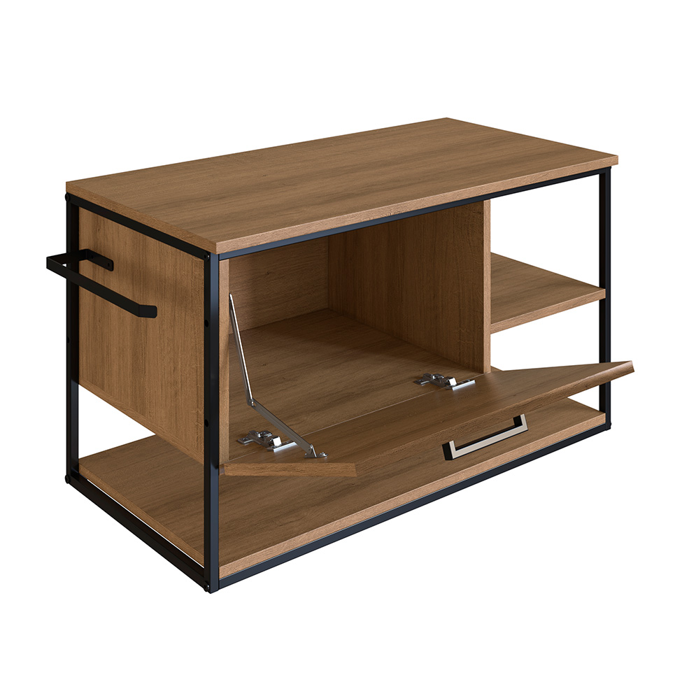 Gabinete Suspenso com Cuba Angel 1 PT Preto e Mel 80 cm