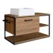 Gabinete Suspenso com Cuba Angel 1 PT Preto e Mel 80 cm