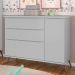 Cômoda Infantil Retrô Alice 1 Porta e 3 Gavetas Cinza - PR Baby