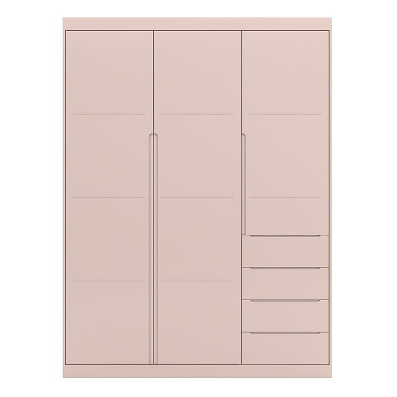 Guarda Roupa Infantil Pietra 3 Portas e 4 Gavetas Rosê - PR Baby