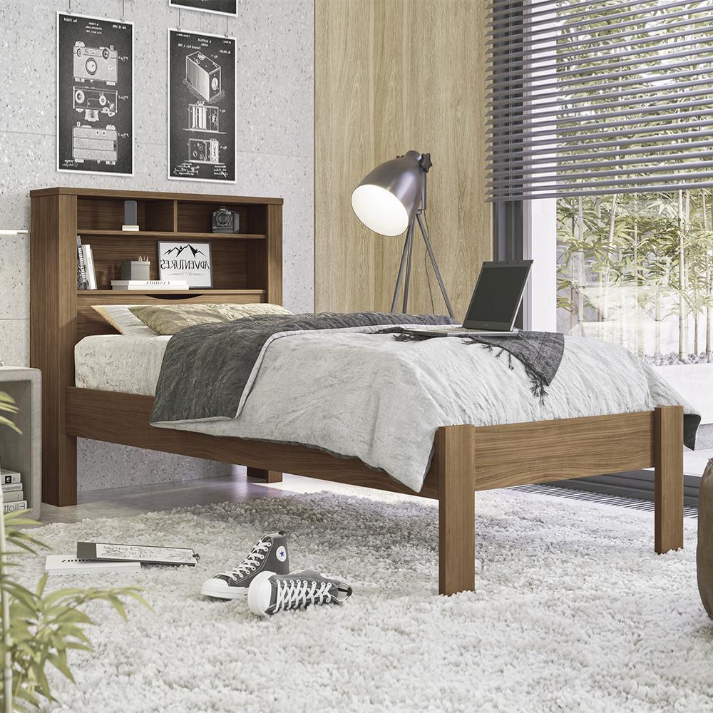 Cama Solteiro Invicta com Baú Jatobá - PR Móveis