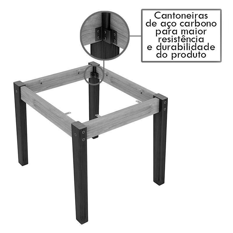 Conjunto 2 Cadeiras Ana Ipê/Marrom Escuro - PR Móveis 