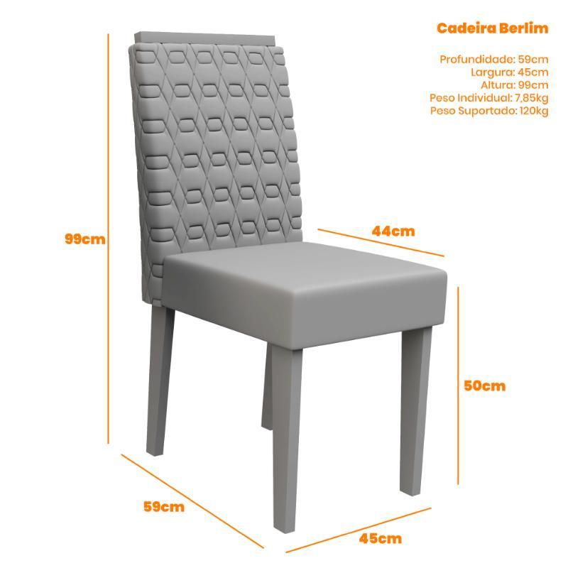 Conjunto 2 Cadeiras Berlim Ipê/Marrom - PR Móveis  