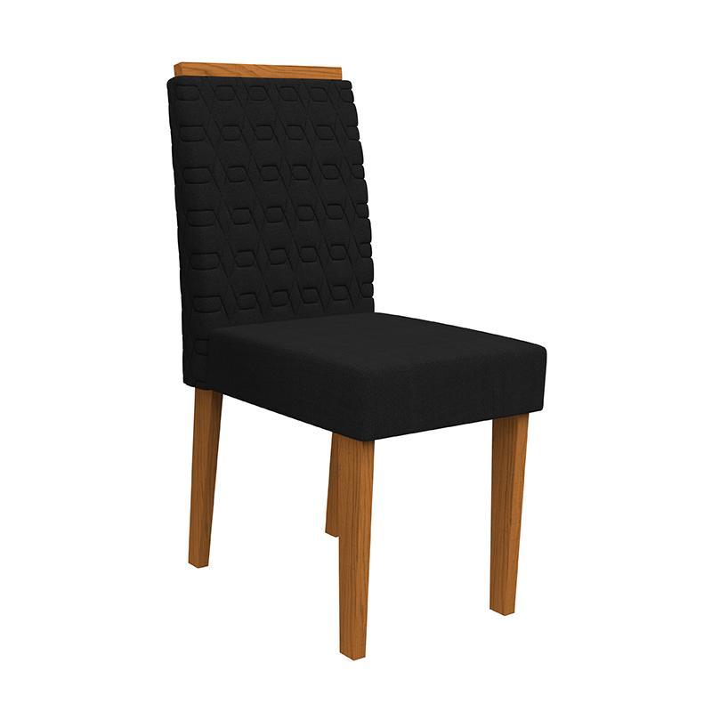 Conjunto 2 Cadeiras Berlim Ipê/Preto - PR Móveis
