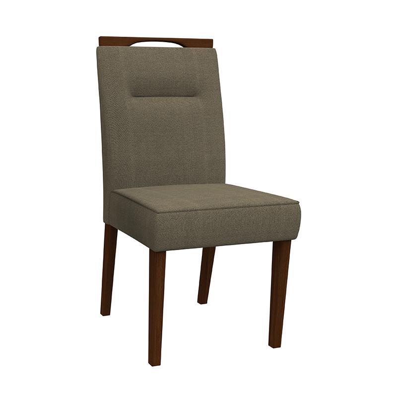 Conjunto 2 Cadeiras Itália Amêndoa/Cinza - PR Móveis