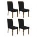 Conjunto 4 Cadeiras Caroline Imbuia/Preto - PR Móveis